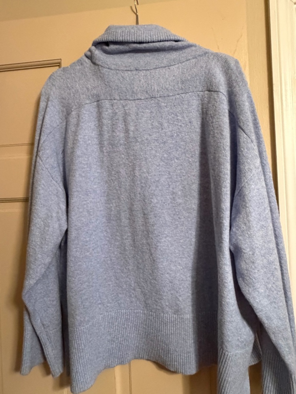 LOFT Light Blue Turtleneck Drawstring Sweater - Picture 6 of 8